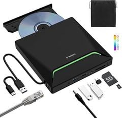  Ổ Đĩa CD/DVD Cool DVD Gắn Ngoài Tích Hợp Hub USB 3.0 Ethernet 