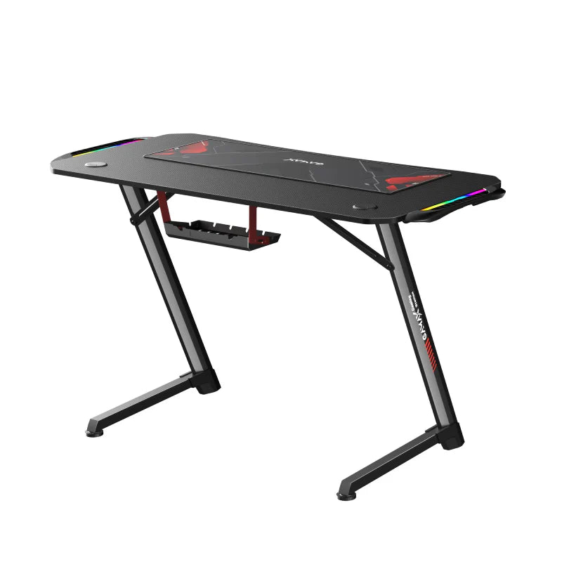 Ảnh minh họa Bàn gaming Gamax Z5-1160 (TD-03) bề mặt sợi carbon tích hợp đèn RGB và bàn di chuột - RGB / Đen 1
