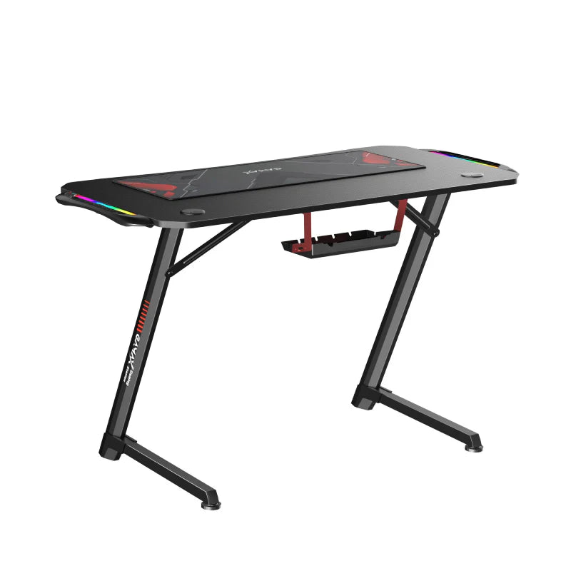 Ảnh minh họa Bàn gaming Gamax Z5-1160 (TD-03) bề mặt sợi carbon tích hợp đèn RGB và bàn di chuột - RGB / Đen 3