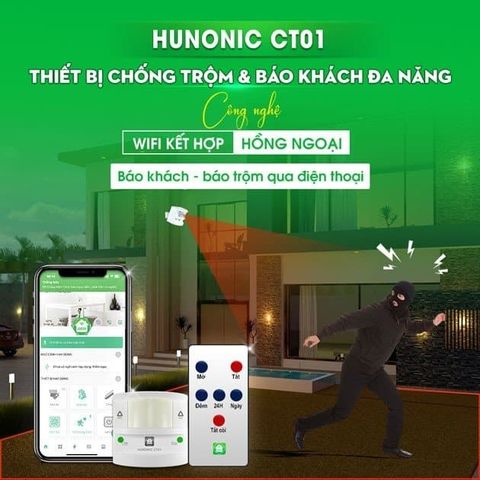 Thiết Bị Chống Trộm Và Báo Khách Đa Năng Hunonic CT01