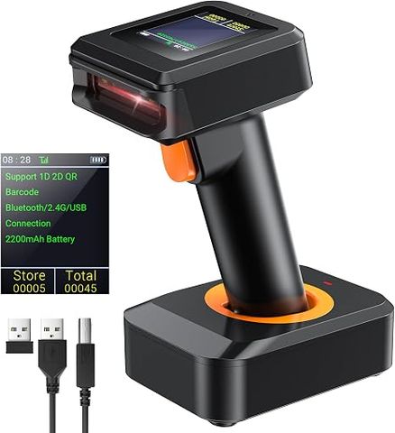 Máy Quét Mã Vạch Tera HW0006 2D Có Màn Hình Bluetooth 2.4G USB