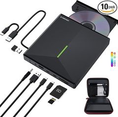  Ổ Đĩa CD/DVD ORIGBELIE Gắn Ngoài Kèm Hub USB Và Đọc Thẻ 