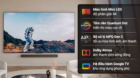 Google Tivi QD-Mini LED TCL AI 4K 75 inch 75C845