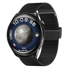  Huadai HD4 Black Metal – Smartwatch Màn AMOLED 1.43″, Dây Kim Loại 