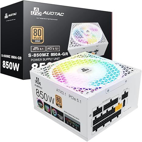 Nguồn Máy Tính 850W Full Modular 80+ Gold ATX 3.1 Màu Trắng