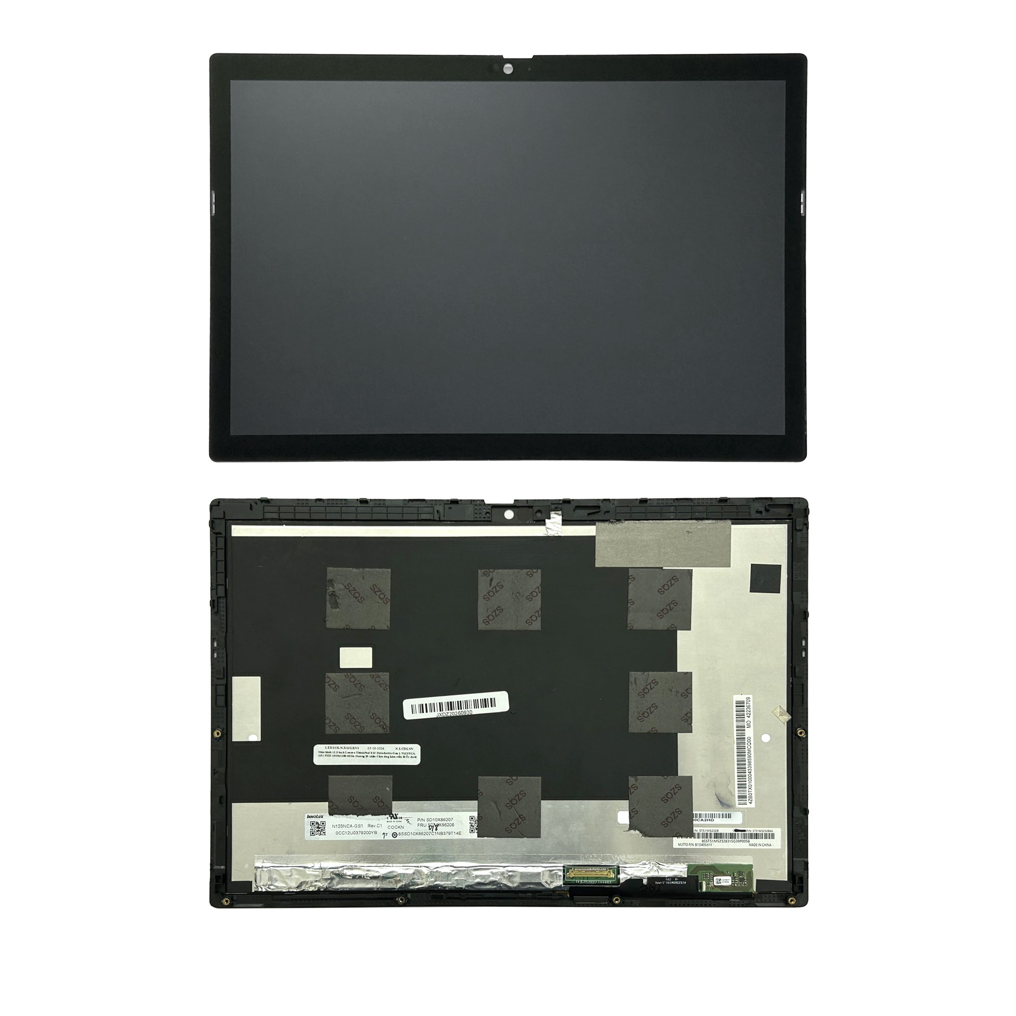 Ảnh minh họa Màn hình 12.3 inch Lenovo ThinkPad X12 Detachable Gen 1 N123NCA-GS1 FHD 1920x1280 60Hz Gương 30 chân Cảm ứng kèm viền B Ốc dưới & ThinkPad X12 Detachable Gen 2 5M11A36975 SD10X86207 (ORG +) 2