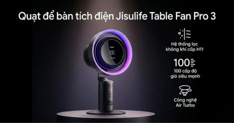 Quạt để bàn tích điện Jisulife Table Fan Pro 3 10000mAh