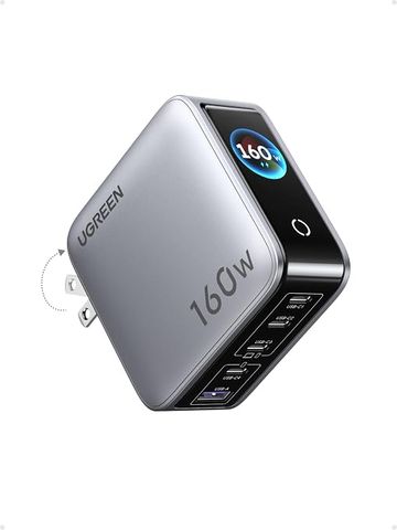 Sạc UGREEN Nexode Pro 160W GaN 5 Cổng Màn Hình Cảm Ứng