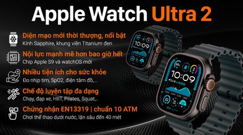 Apple Watch Ultra 2 GPS + Cellular 49mm viền Titanium đen dây Ocean