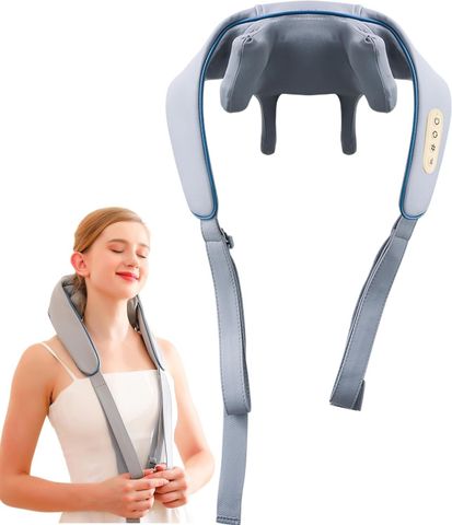 Máy massage cổ vai gáy 6D, chườm nóng với nhiệt độ ổn định, cải thiện sức khỏe dành cho giới văn phòng và người lớn tuổi