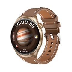  Huadai HD4 Gold Leather – Smartwatch AMOLED 1.43″, Theo Dõi Sức Khỏe 