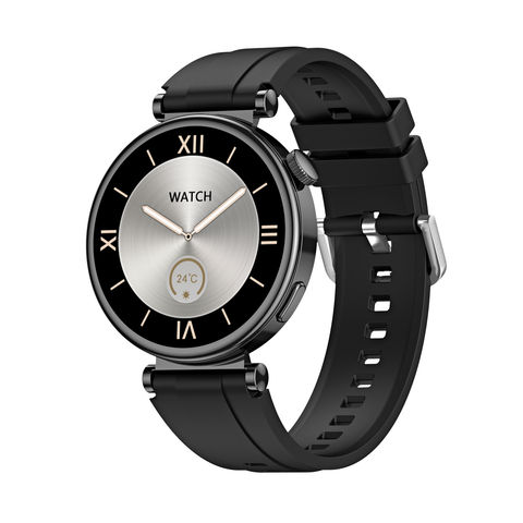 Huadai GT4 Mini Black Silicone – Smartwatch Thể Thao AMOLED