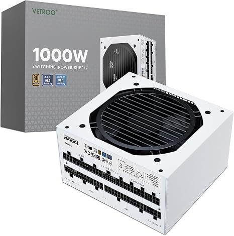 Nguồn Vetroo 1000W ATX 3.1 PCIe 5.1 Màu Trắng