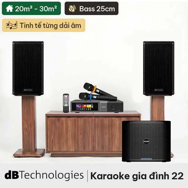 Ảnh minh họa Dàn karaoke gia đình dBTechnologies 22 (dBTechnologies LVX P10, Philips CSS2662/70/750W, Philips CSS2110/70) 1