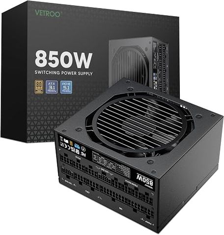 Nguồn Vetroo 850W ATX 3.1 Dual PCIe 5.1 Màu Đen