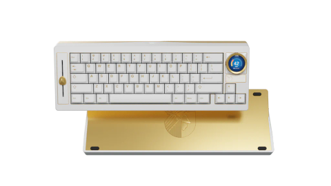 Freya Ultra E-White Keyboard - Anodized Gold