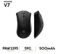  Chuột Gaming Không Dây MCHOSE V7 – PAW3395, 59g, 3 Mode, Pin 500mAh 