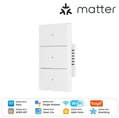  MOES Matter WiFi Star Grand 3 Gang cảm ứng 10A 2200W 