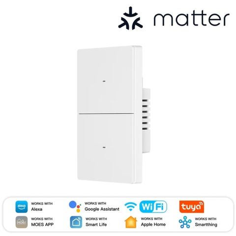 MOES Star Grand 2 gang Matter WiFi cảm ứng 10A