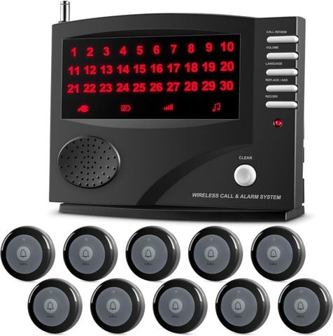 Hệ Thống Gọi Y Tá Không Dây SYNLETT – 10 Nút Gọi Chống Nước, LCD 30 Số