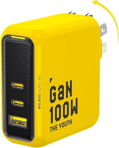 Sạc AOHI Youth 100W GaN 3 Cổng USB-C Màu Vàng