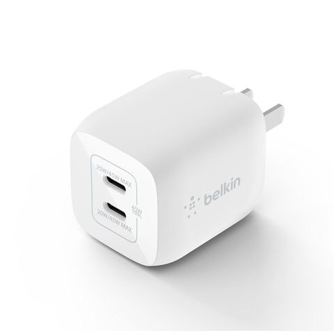 Sạc Belkin 45W GaN WCH011 | 2 Cổng USB-C PD 3.0 PPS Chính Hãng