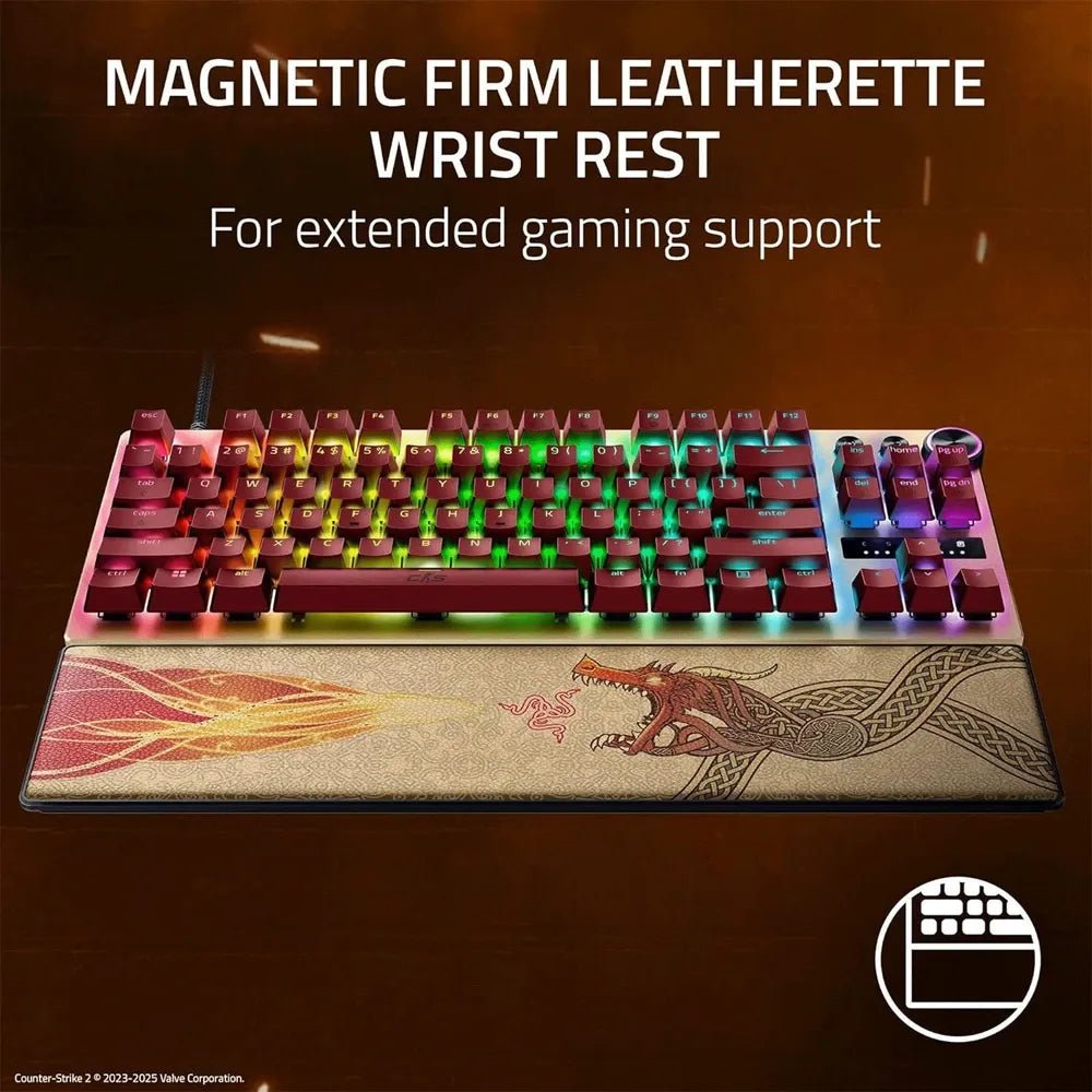 Ảnh minh họa Bàn phím chơi game Esports quang học Analog Razer Huntsman V3 Pro TKL Counter-Strike 2 Edition 8KHz – Gen-2, Rapid Trigger, RGB (Gold) 3