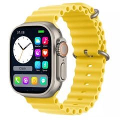  NJYUAN HK8 Pro Max Yellow – Smartwatch AMOLED 2.12″ Pin Bền 