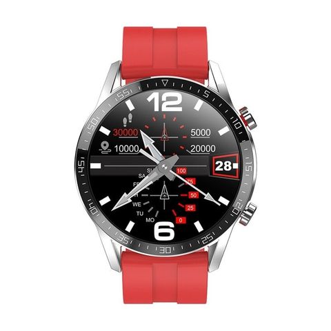 Microwear L13 Smart Watch Dây Đỏ Bạc – Năng Động & Cá Tính