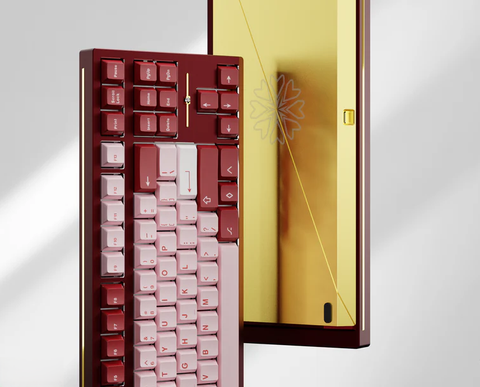 Promise87 Standard Edition Keyboard - Burgundy Alu Sandblasted Gold