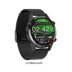  Microwear L13 ECG Black – Đồng Hồ Thông Minh Dây Thép Cao Cấp 