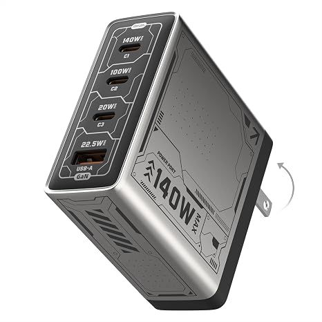 Sạc GaN MFish 140W 4 Cổng USB-C PD 3.1 Màu Xám