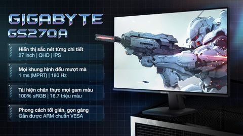 Màn hình Gaming GIGABYTE GS27QA 27 inch 2K/IPS/180Hz/1ms