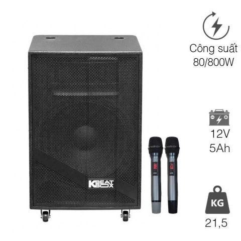Loa Acnos KB39Neo, Bass 40cm, 80W RMS, Chống hú FBX, Bluetooth 5.0