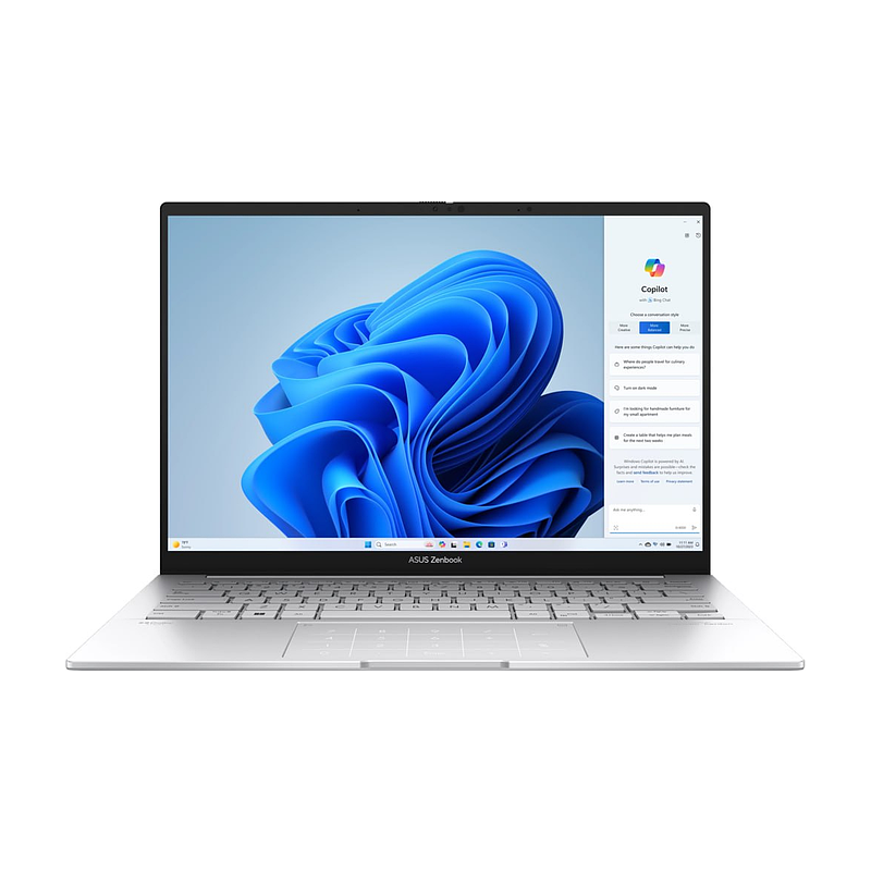 Laptop Asus Zenbook 14 UX3405C | Ultra 5-225H, 16GB, 512GB, 14 inch 2.8K 120Hz OLED, Foogy Silver