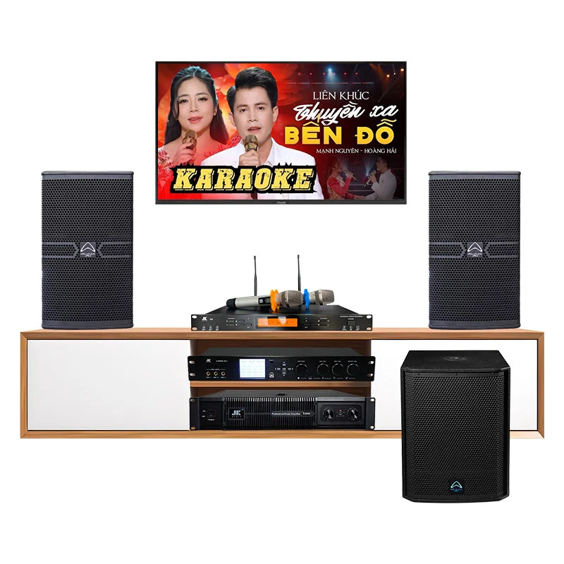 Dàn karaoke gia đình HDR134 (Wharfedale Anglo E12, JKAudio D2800, X9000 Pro, B9, sub Wharfedale AX15B)