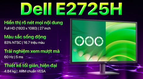 Màn hình Dell E2725H 27 inch FHD/VA/60Hz/5ms