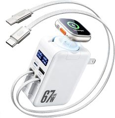  Sạc Tường USB-C 5 Trong 1 67W Thu Gọn Cho Apple Watch iPhone iPad 