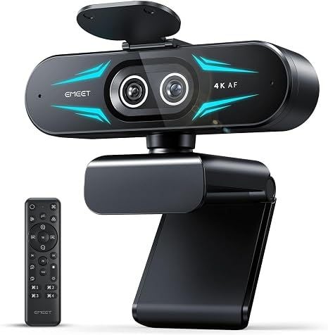 Webcam EMEET C60E 4K Camera Kép Góc Rộng Và Tele