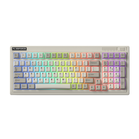 Bàn phím cơ FL-Esports OG98 White Grey 3 Mode Kailh Ice Silver switch