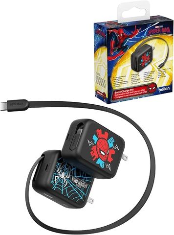 Sạc Nhanh Belkin Marvel Spider-Man 67W USB-C Thu Gọn
