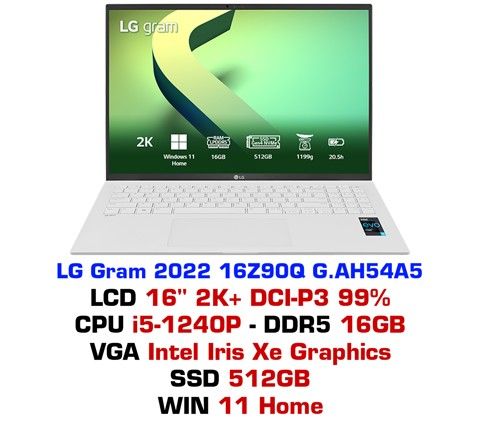Laptop LG Gram 16Z90Q G.AH54A5