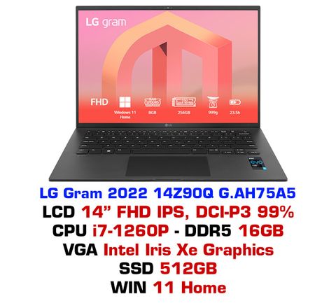 Laptop LG Gram 14Z90Q G.AH75A5