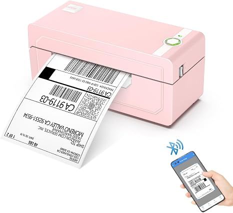 Máy In Nhãn Nhiệt Bluetooth JADENS 4x6 Inch - Màu Hồng