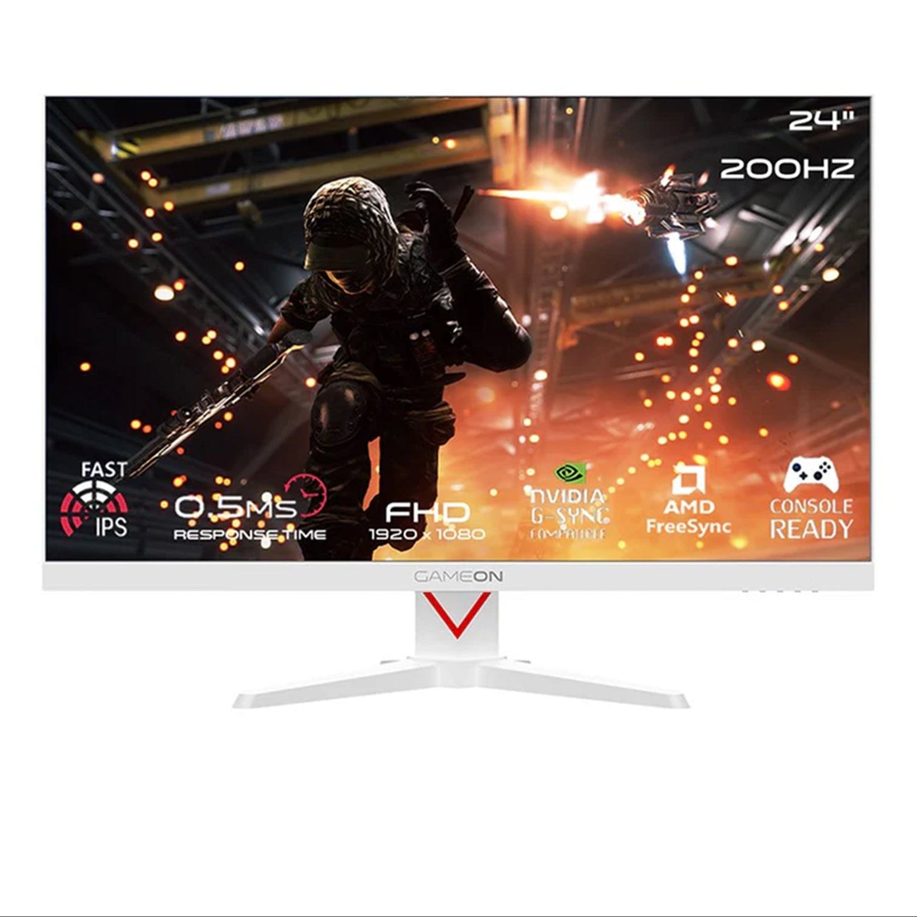Màn hình chơi game GAMEON GOAM24FHD200IPS Marksman Series 24-Inch FHD 200Hz 0.5ms MPRT Fast IPS - Trắng