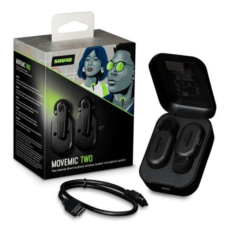 Ảnh minh họa Micro gài áo Shure Movemic Two, 2 Kênh, Pin 24h, Bluetooth 5.0, Hỗ Trợ Máy Ảnh, APP ShurePlus MOTIV (Thu Âm, Trợ Giảng) 3