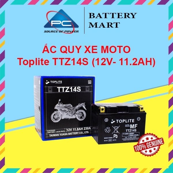 Ảnh minh họa Ắc quy xe moto Toplite TTZ14S 12V - 11.2AH, dùng cho Triumph, BMW, Honda, Suzuki, KTM, Yamaha, MV Agusta... 1