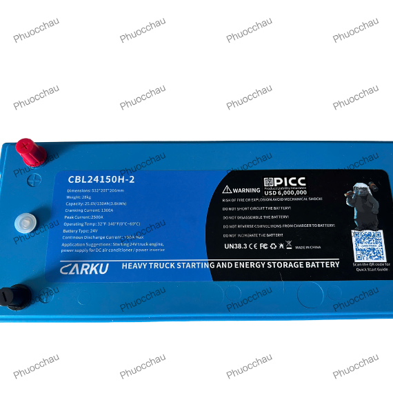 Ảnh minh họa Ắc Quy Lithium LFP Carku CB-18 24V 150AH Dùng Cho Xe Tải Howo, Sinotruck, Ắc Quy Cho Xe Đầu Kéo Trung Quốc 3