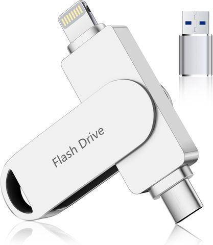 Ổ Cứng Flash 512GB Kcsbaui MFi 3 trong 1 Bạc