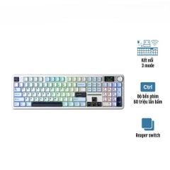  Bàn phím cơ AULA F108 Pro Glacier Blue Reaper switch 